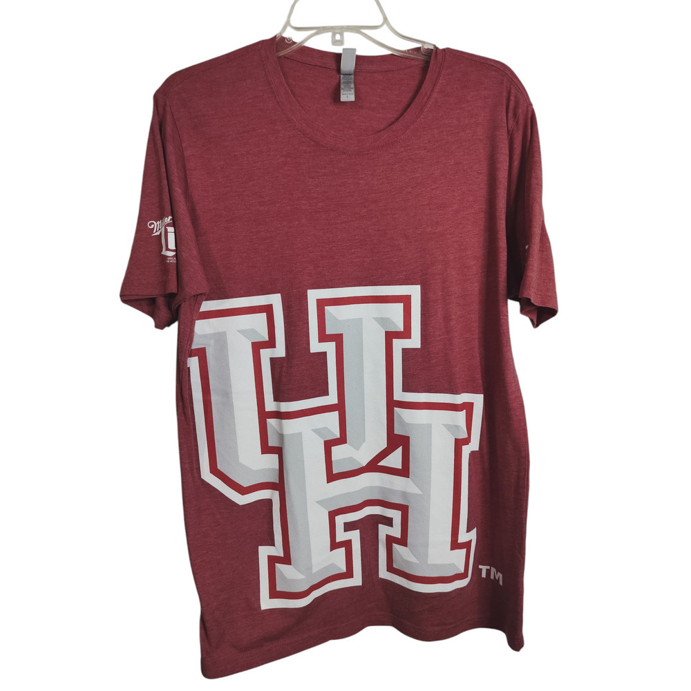 M608) University of Houston UH Short Sleeve Crewneck by Next Level Size Large